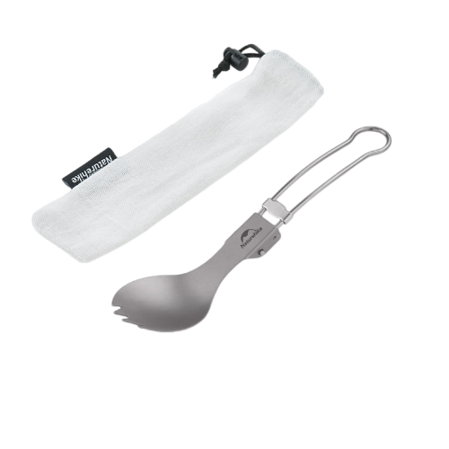 Naturehike Titanium alloy outdoor travel folding tableware - titanium-fork spoon