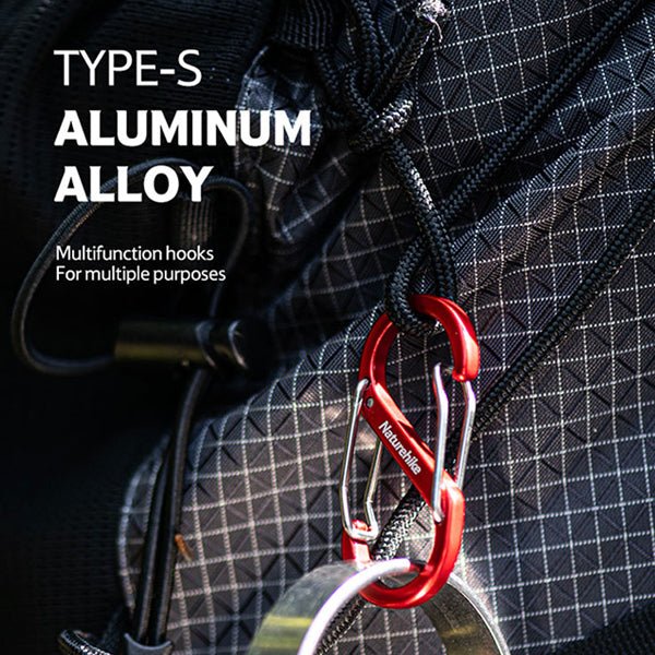 Naturehike S Type Aluminium Alloy Hook 4PCs (Small) - Red