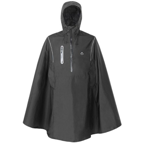 معطف واق من المطر بقبعة بتصميم سحري باللون الأسود من ناتشر هايك/حجم متوسط