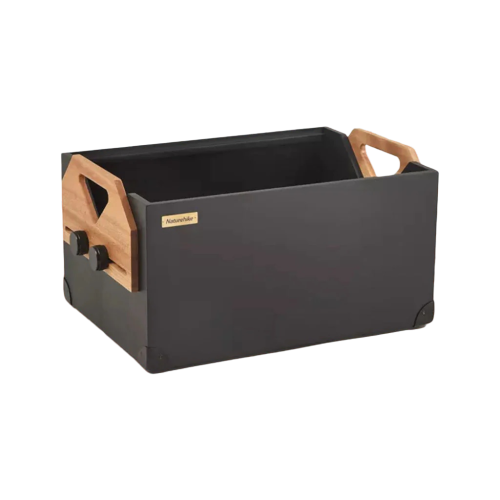 صندوق تخزين من الخشب المتين متعدد الوظائف سعة 50 لتر من ناتشر هايك – لون أسود
