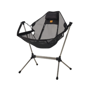 [6927595710227] كرسي هزاز على شكل قمر قابل للطي YL11 للاستخدام الخارجي للاسستخدام الخارجي ، باللون الأسود الشبكي  